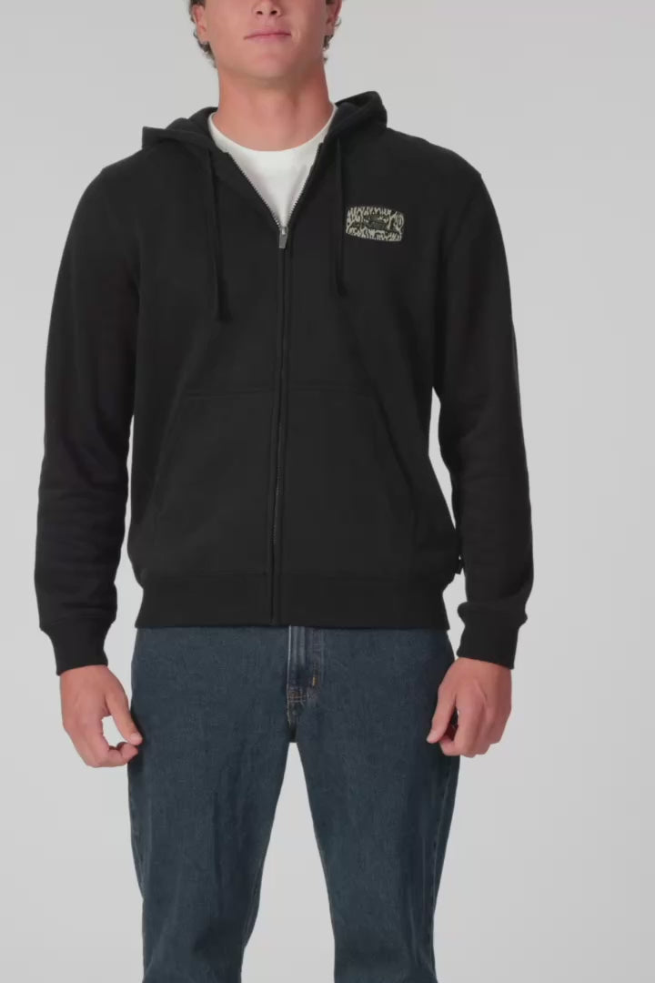 Patched Classic Zip Hoodie Zip Fleece - Black | O'Neill
