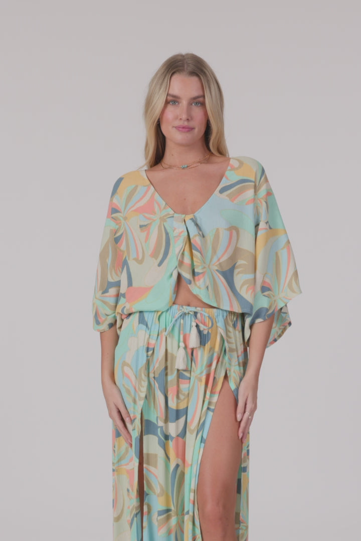Anna Printed Reversible Cover-Up Top - Multi Clr | O'Neill