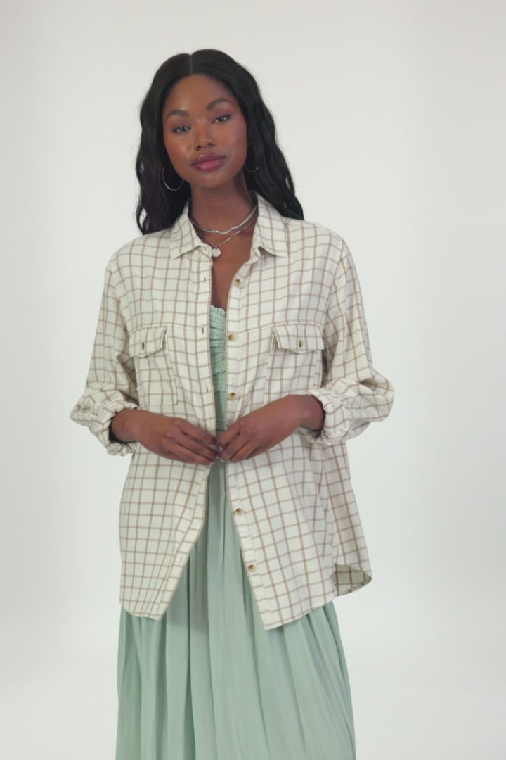 Brooks Flannel Long Sleeve Top - Winter White | O'Neill