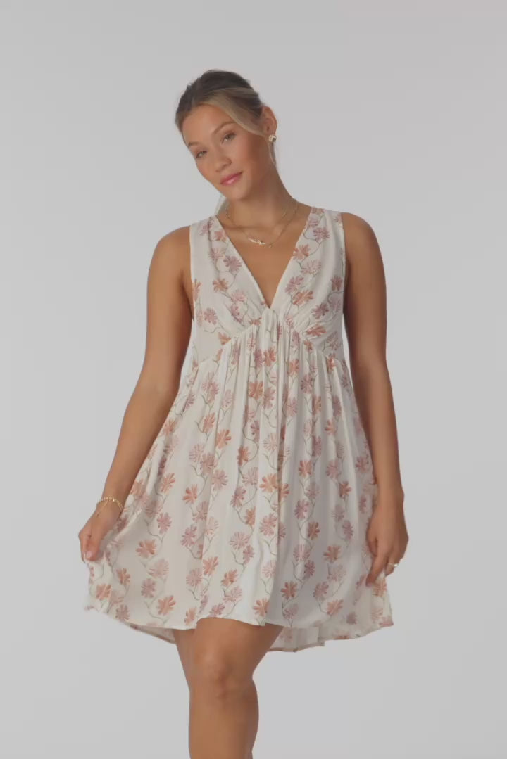 Saltwater Essentials Teddy Printed Mini Cover-Up Dress - Tofu | O'Neill