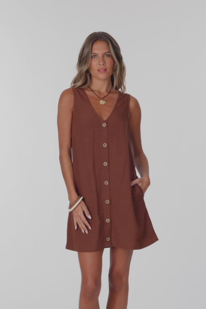 Sanders Mini Dress Short Dress - Coconut Brown | O'Neill