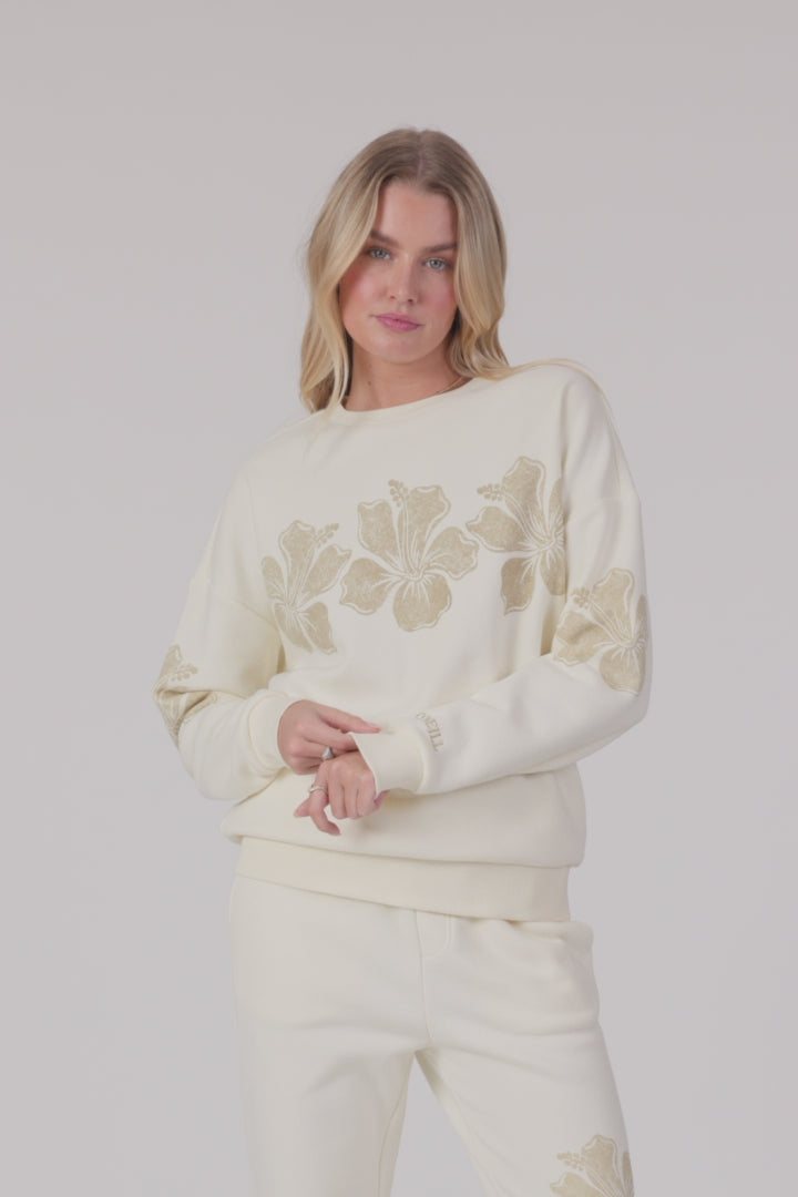 Lei Oversized Crew Crew Neck Fleece - Winter White | O'Neill