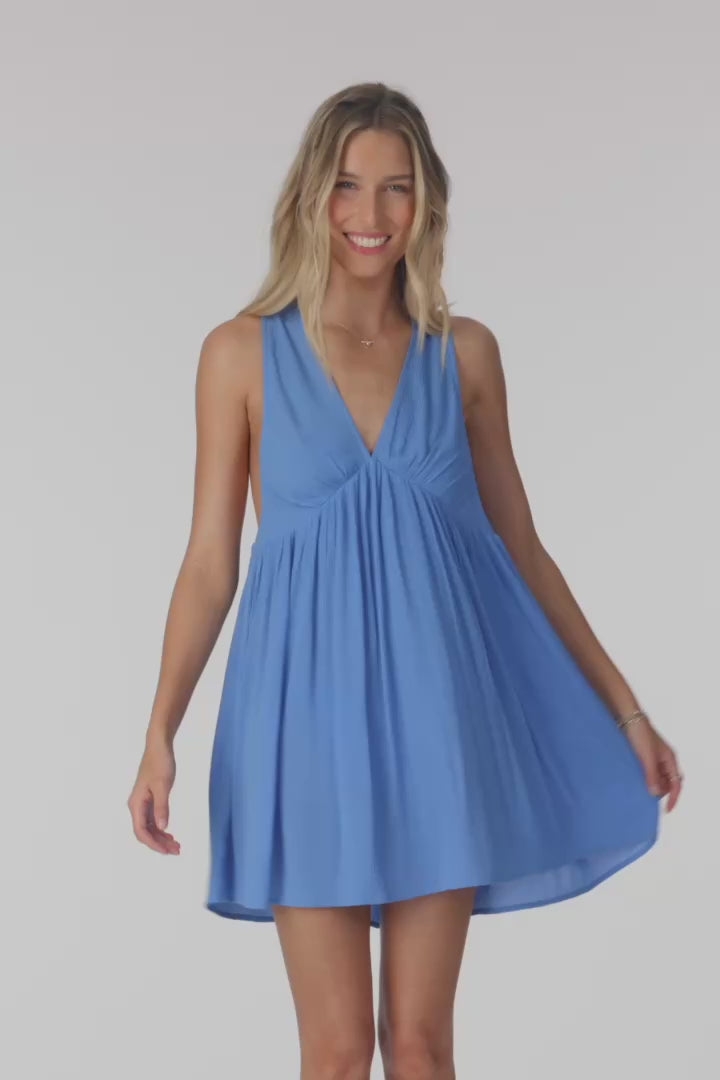 Saltwater Solids Teddy Mini Cover-Up Dress - Blue | O'Neill