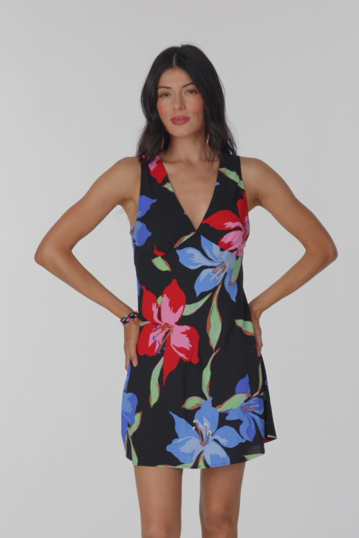Eloise Floral Short Dress - Black | O'Neill