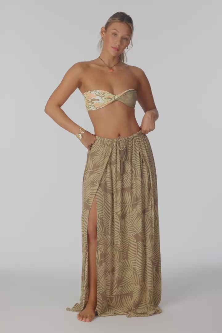 Brooke Printed Cover-Up Skirt - Dark Khaki | O'Neill