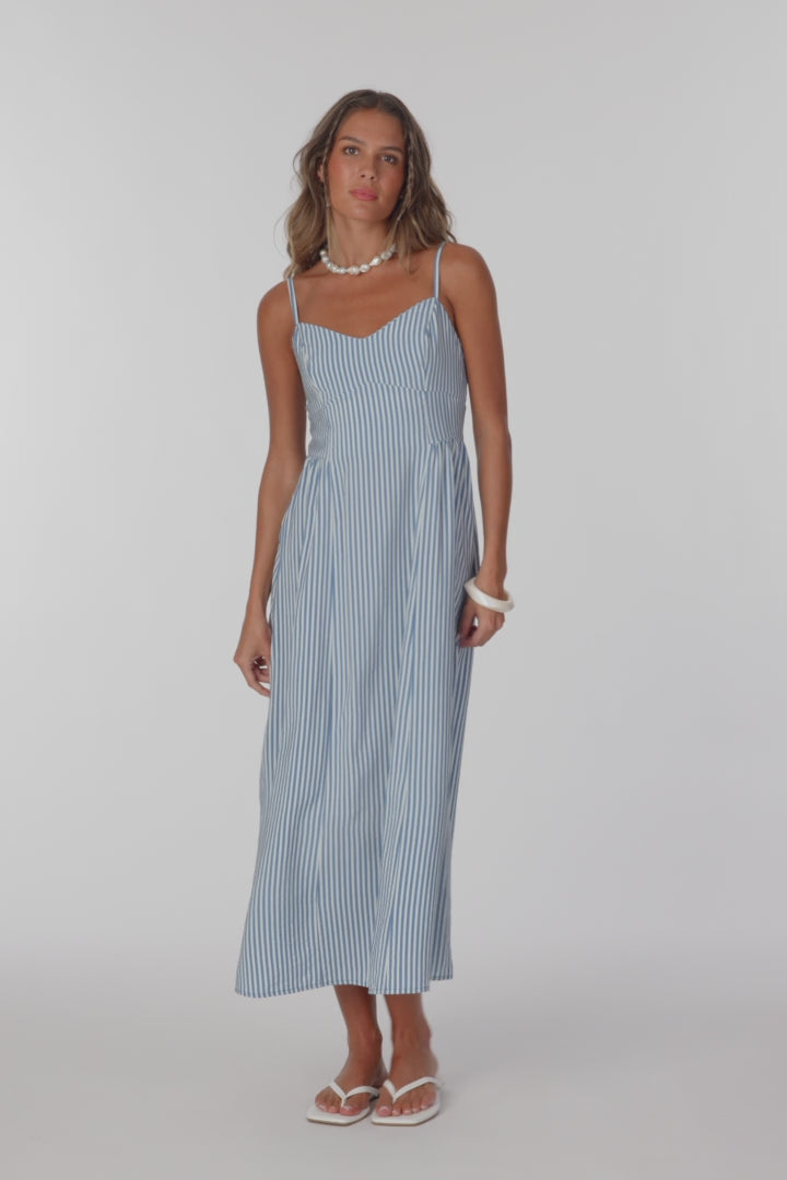 Linden Stripe Dress Midi Dress - Tofu | O'Neill