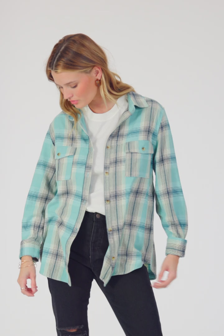 Brooks Flannel Long Sleeve Top - Nile Blue | O'Neill