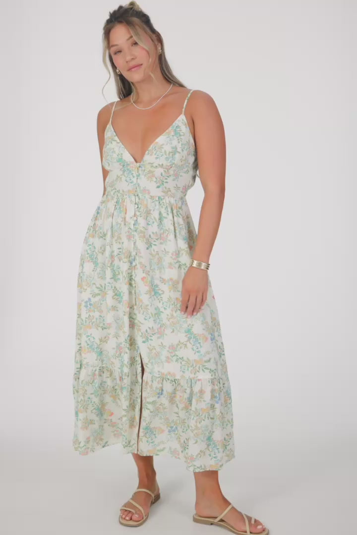 Pilar Nayomi Floral Midi Dress - Winter White | O'Neill