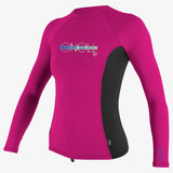 Girl's Premium Skins L/S Rash Guard - Berry/Blk/Berry | O'Neill