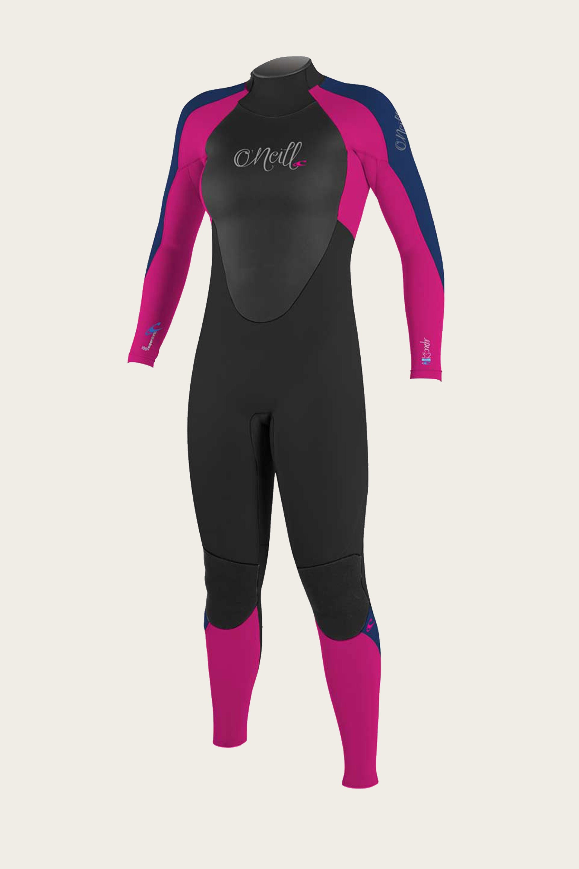 Girl's Epic 3/2Mm Back Zip Full Wetsuit - Blk/Bry/Nv | O'Neill