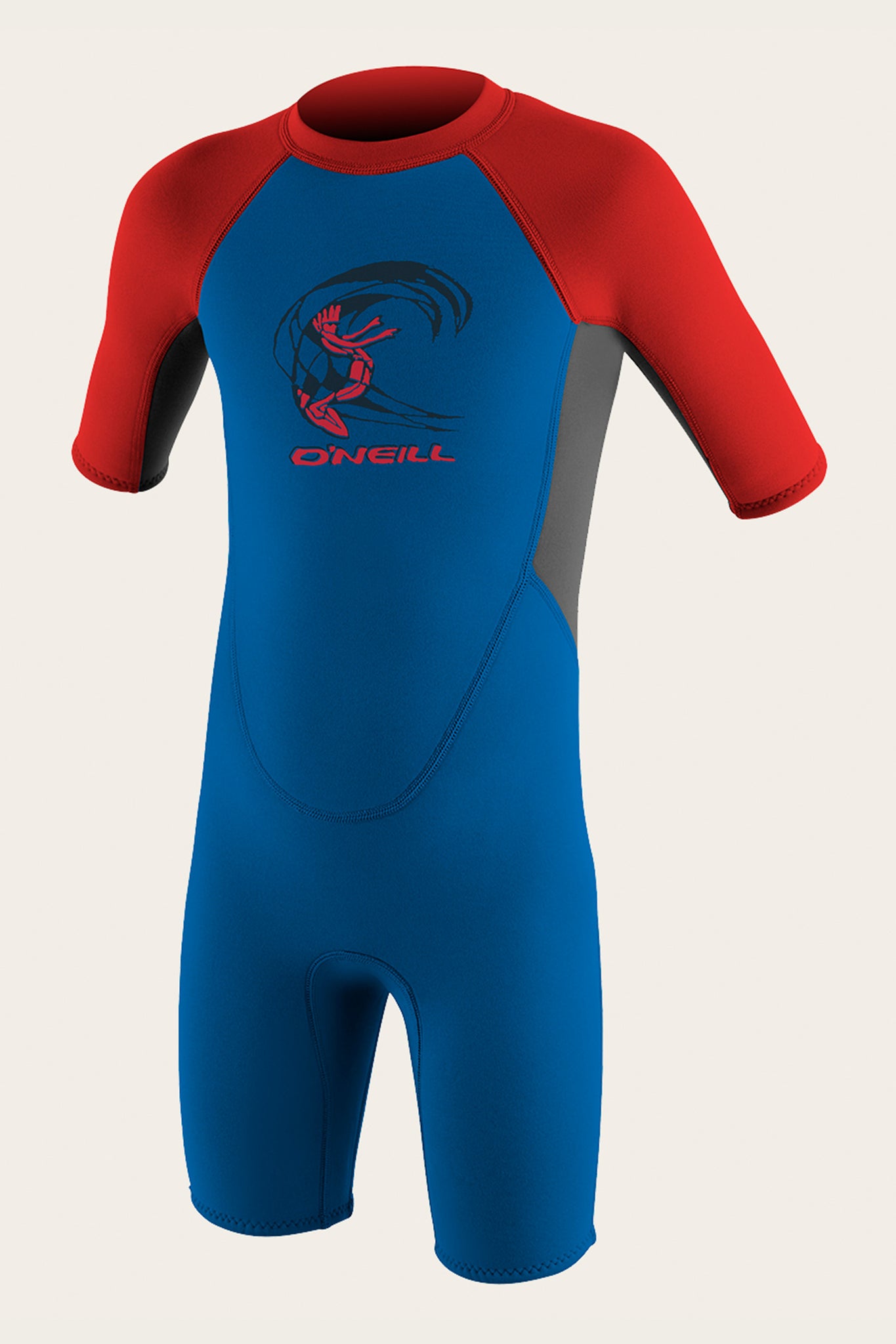 Toddler Reactor Ii 2Mm Back Zip S/S Spring Wetsuit - Ocean/Graph/Red | O'Neill