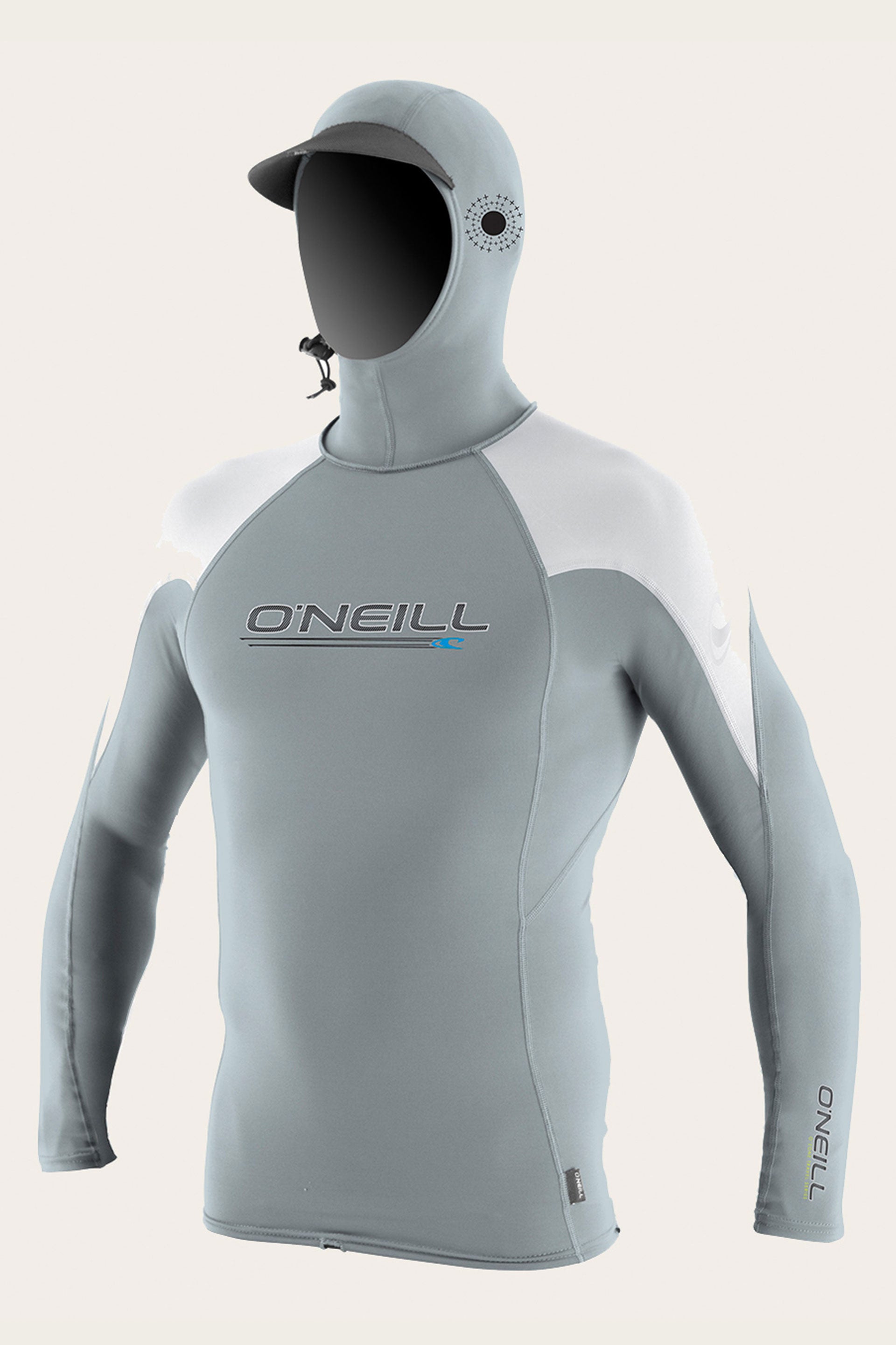 Premium Skins O'Zone L/S Rash Guard W/Hood - Coolgry/Wht/Wht | O'Neill