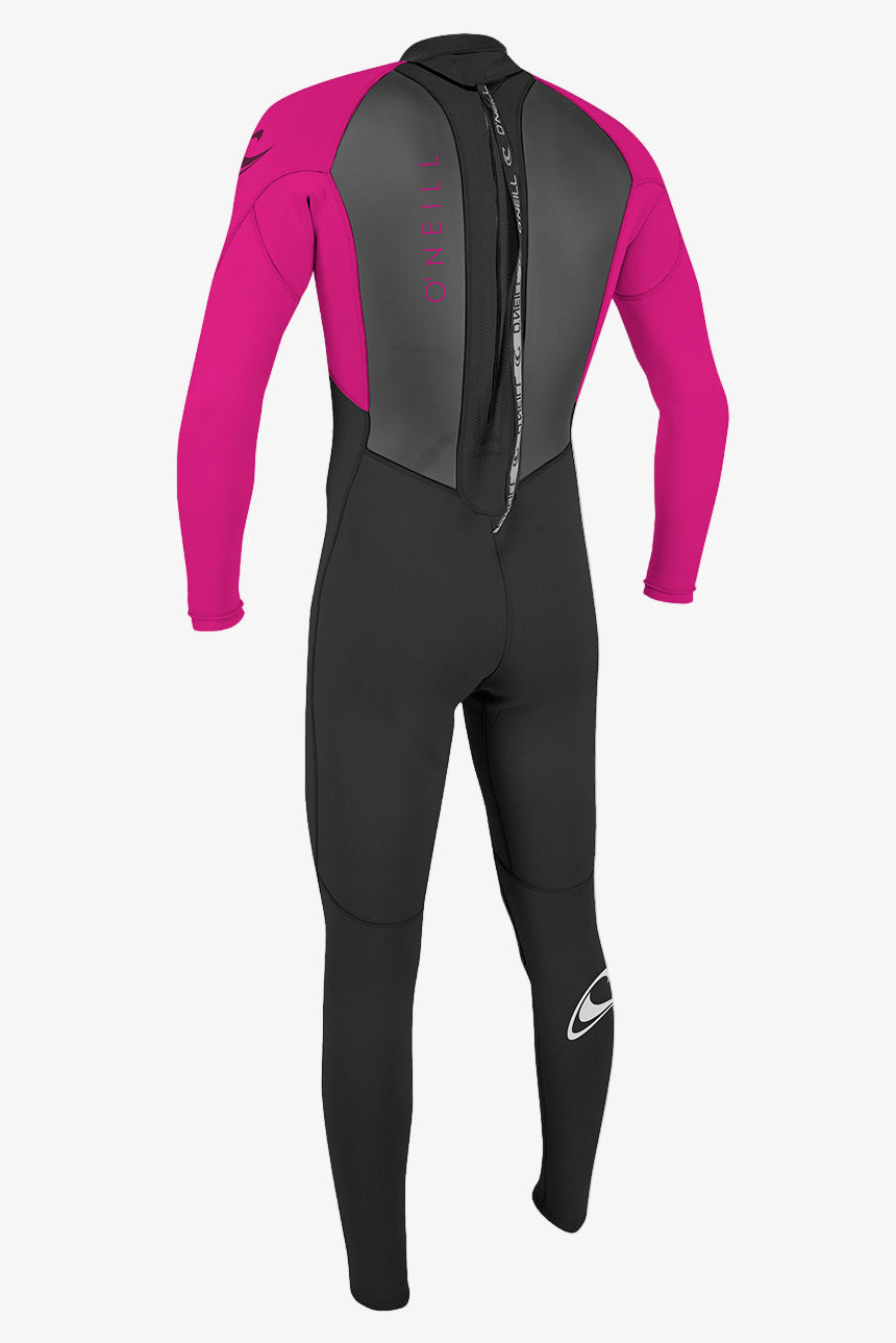 Youth Reactor Ii 3/2Mm Back Zip Full Wetsuit - Blk/Berry | O'Neill
