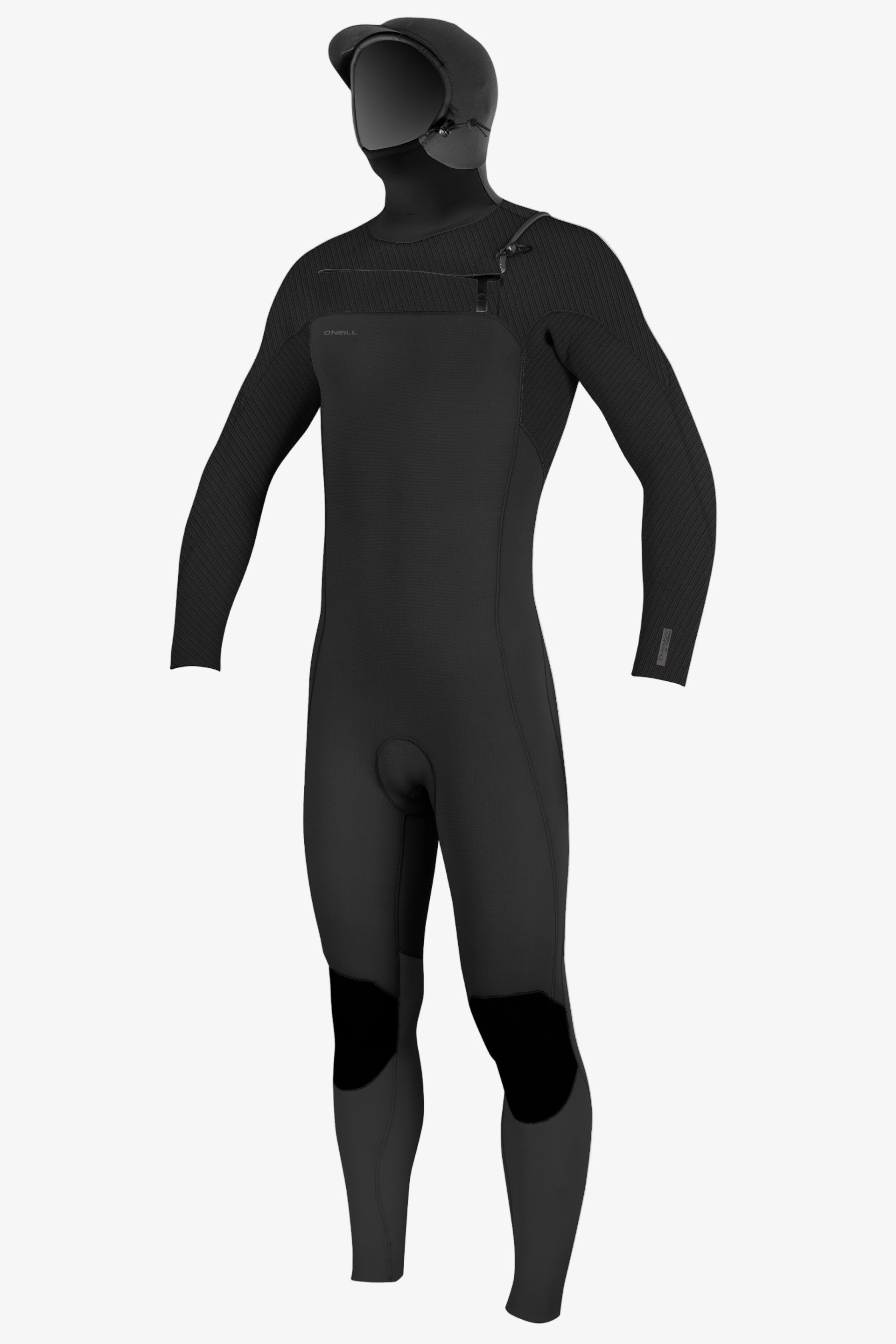 O'Neill Hyperfreak+ 5/4mm Muta Uomo Con Cappuccio – Chest Zip, Black, Neoprene Technobutter 3X