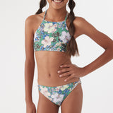 Girl's Bellamy Floral Braided High Neck Swim Set