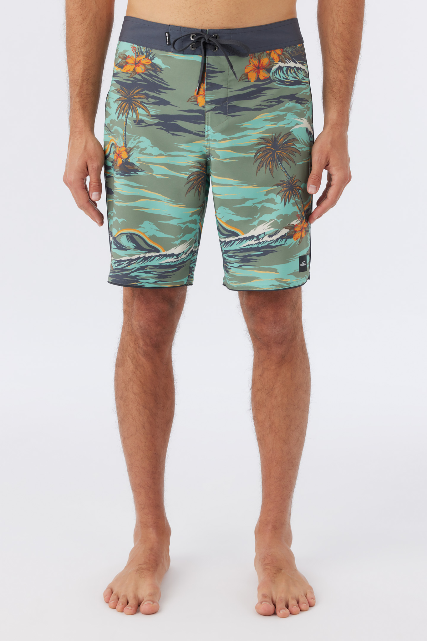 O'Neill Hyperfreak Mysto Scallop Board Shorts in Sage at Nordstrom, Size 28