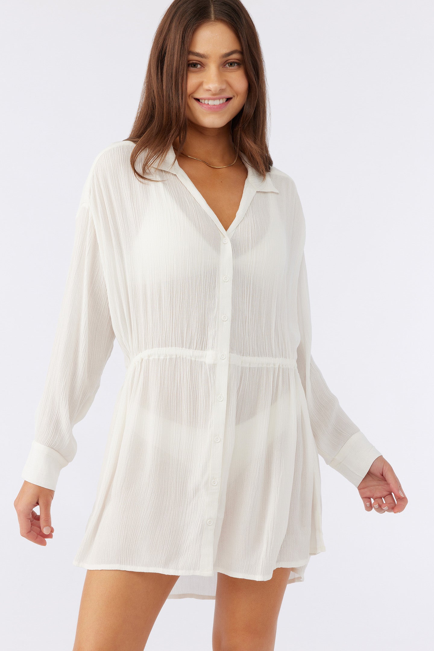 SALTWATER SOLIDS CAMI SWIM COVER-UP