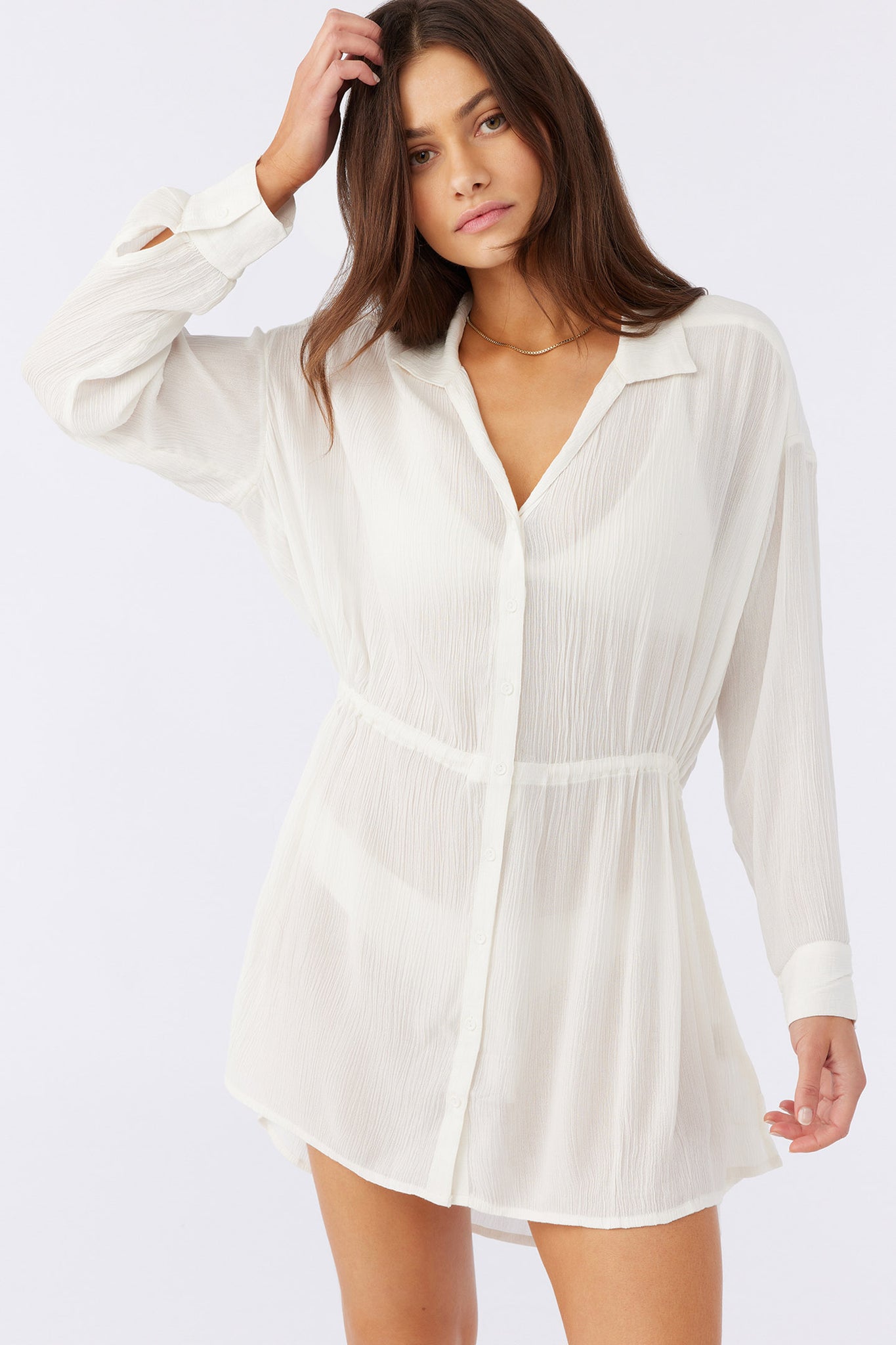 SALTWATER SOLIDS CAMI COVER-UP TUNIC