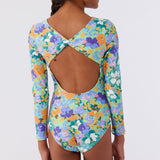 Girl's Sami Floral Twist Back Surf Suit