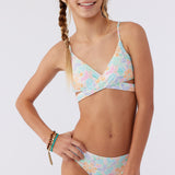 Girl's Piper Floral Wrap Top Swim Set