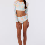 Girl's Piper Floral Long Sleeve Crop Top Set