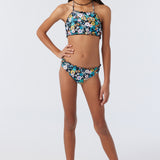 Girl's Tatum Ruffle Edge High Neck Swim Set
