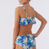 Girl's Tulum Tropical Ruffle Bralette Swim Set