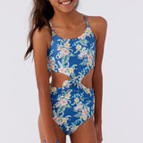 Girl's Tulum Tropical Knot Front One-Piece
