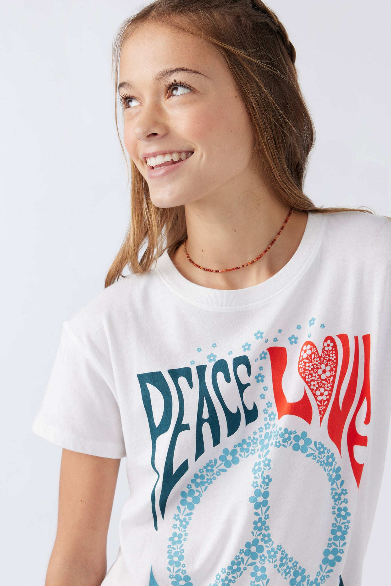 GIRL'S PEACE & LOVE TEE