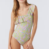 Girl's Beatriz Ditsy Ruffle One Shoulder One-Piece