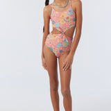 Girl's Belize Floral Knot Front One-Piece