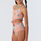 Girl's Belize Floral Knot Front One-Piece