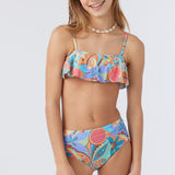 Girl's Nina Abstract Ruffle Bralette Swim Set