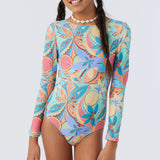 Girl's Nina Abstract Twist Back Surf Suit