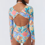 Girl's Nina Abstract Twist Back Surf Suit