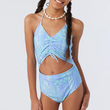 Girl's Winona Tile Cinched One-Piece