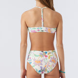 Girl's Villa Floral Braided Strap Hi-Neck Swim Set