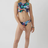 Girl's Abbie Floral Tie Front High Neck Swim Set