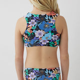 Girl's Abbie Floral Tie Front High Neck Swim Set