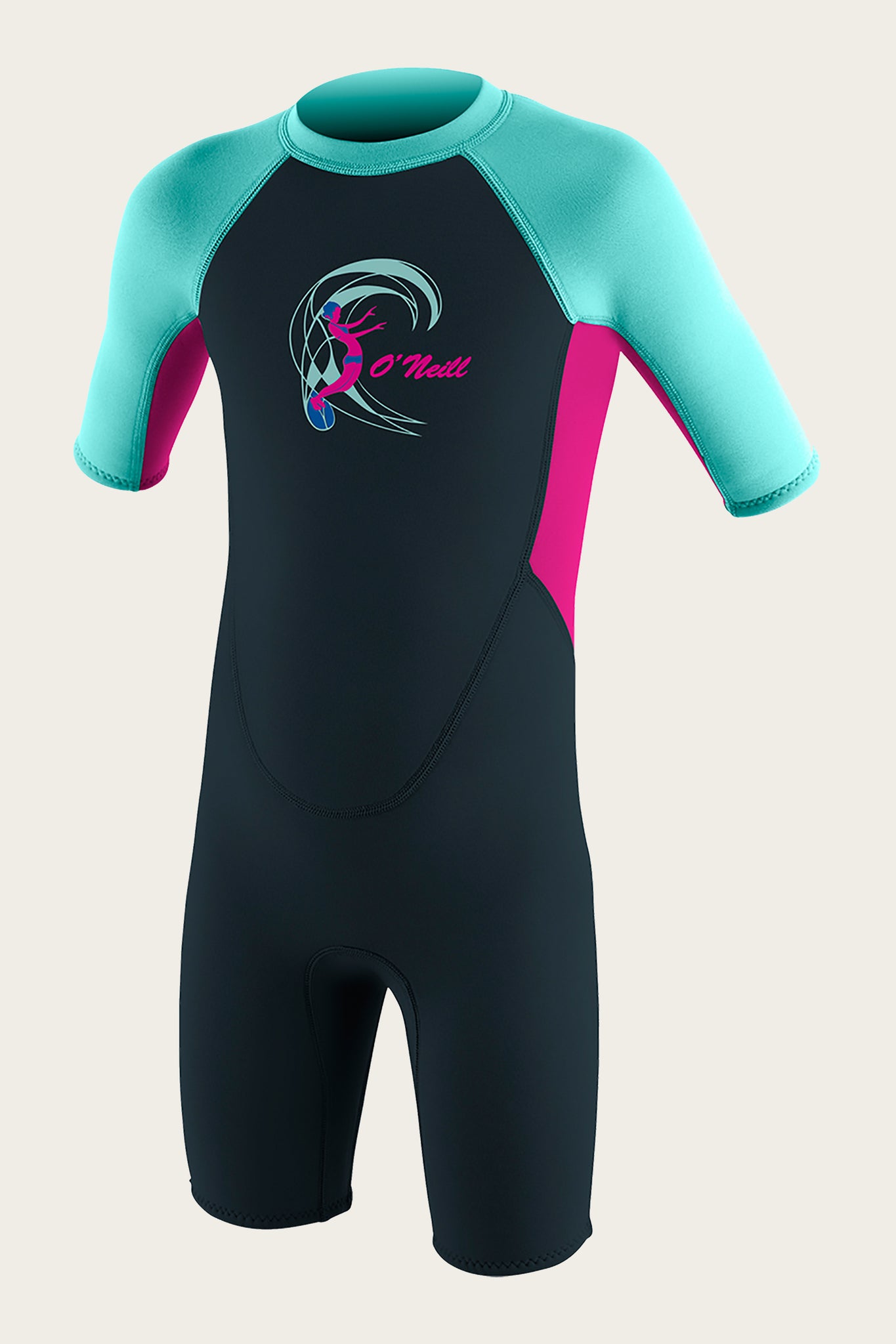 Toddler Reactor Ii 2Mm Back Zip S/S Spring Wetsuit - Slate/Berry/Seaglass | O'Neill