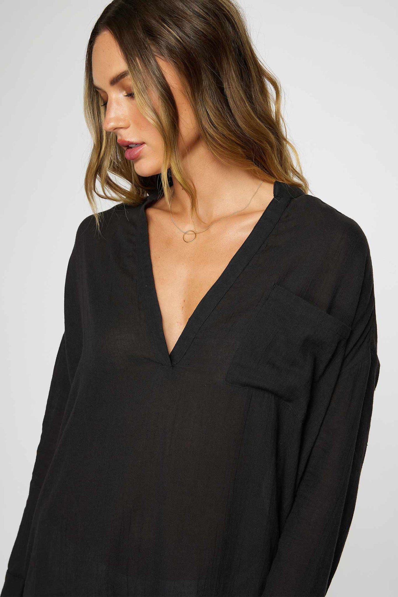 Saltwater Solids Belizin Cover-Up Tunic - Black | O'Neill