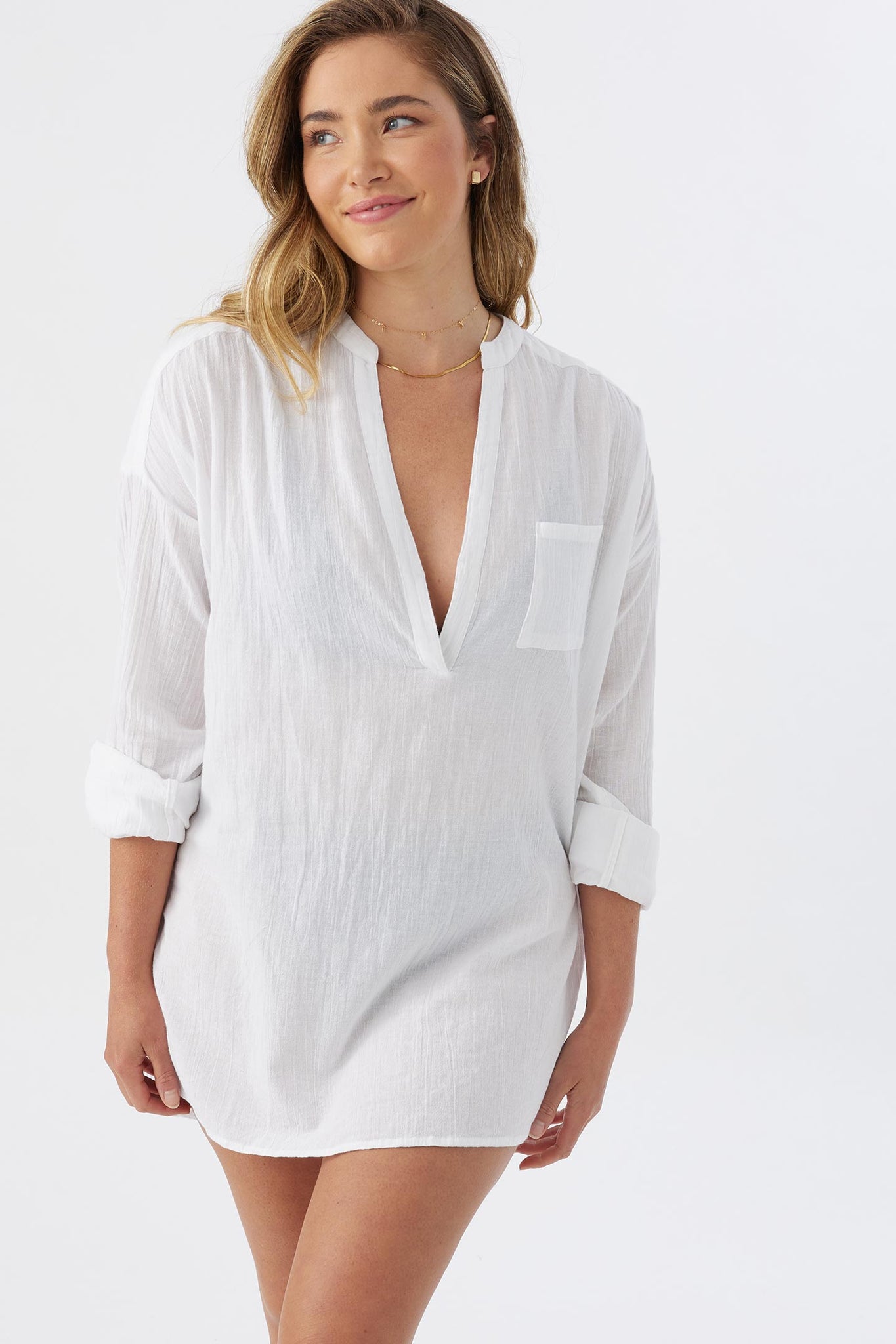 SALTWATER SOLIDS BELIZIN COVER-UP TUNIC