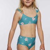 Girl's Chan Floral Ruffle Strap Bralette Swim Set