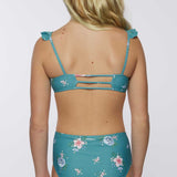 Girl's Chan Floral Ruffle Strap Bralette Swim Set