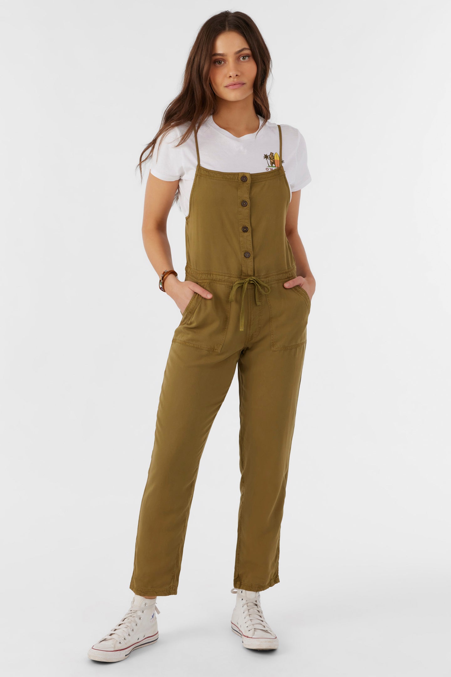 Francina Twill Jumpsuit - Olive | O'Neill