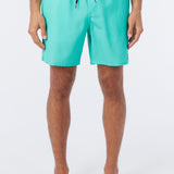 Hermosa Solid Crew Elastic Waist 17" Swim Trunks