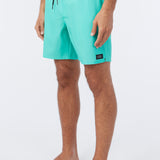Hermosa Solid Crew Elastic Waist 17" Swim Trunks