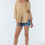 Leni Crinkle Double Gauze Button Down Shirt