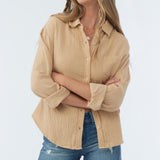 Leni Crinkle Double Gauze Button Down Shirt