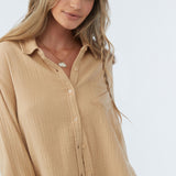 Leni Crinkle Double Gauze Button Down Shirt